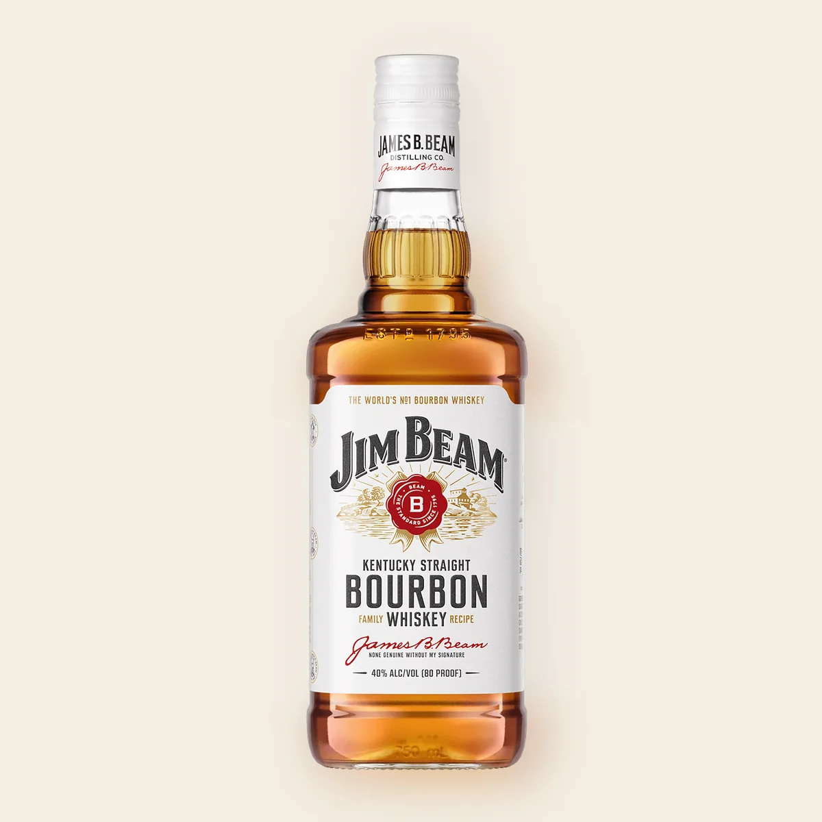 Jim Beam White Label, Black Extra Aged and Red Stag bourbon bottles from the range stocked in Sydney