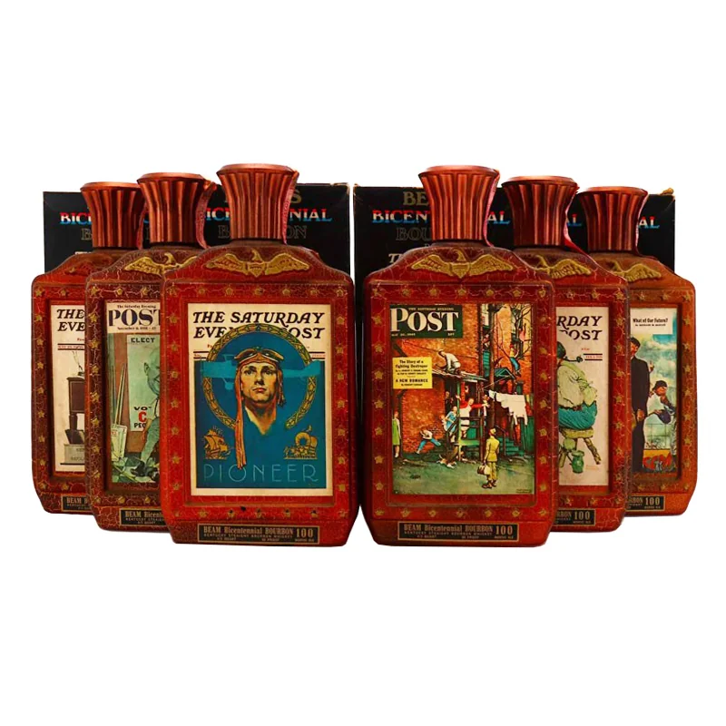 Jim Beam Beams Bicentennial Saturday Evening Post six decanter set