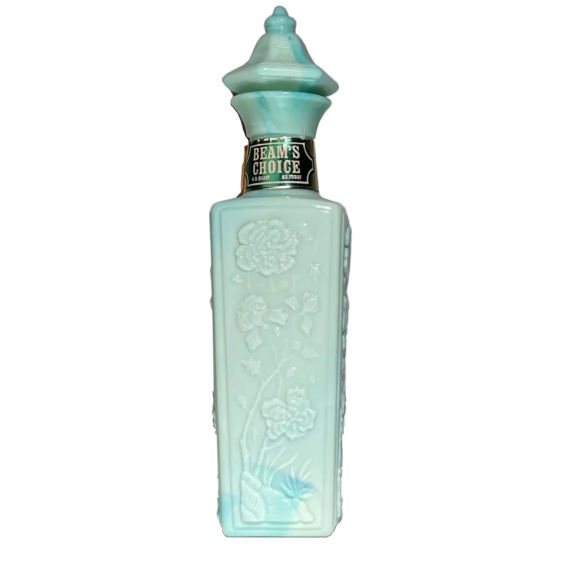 Jim Beam Beams Choice 8 Year Old Jade ceramic decanter viewed from the front