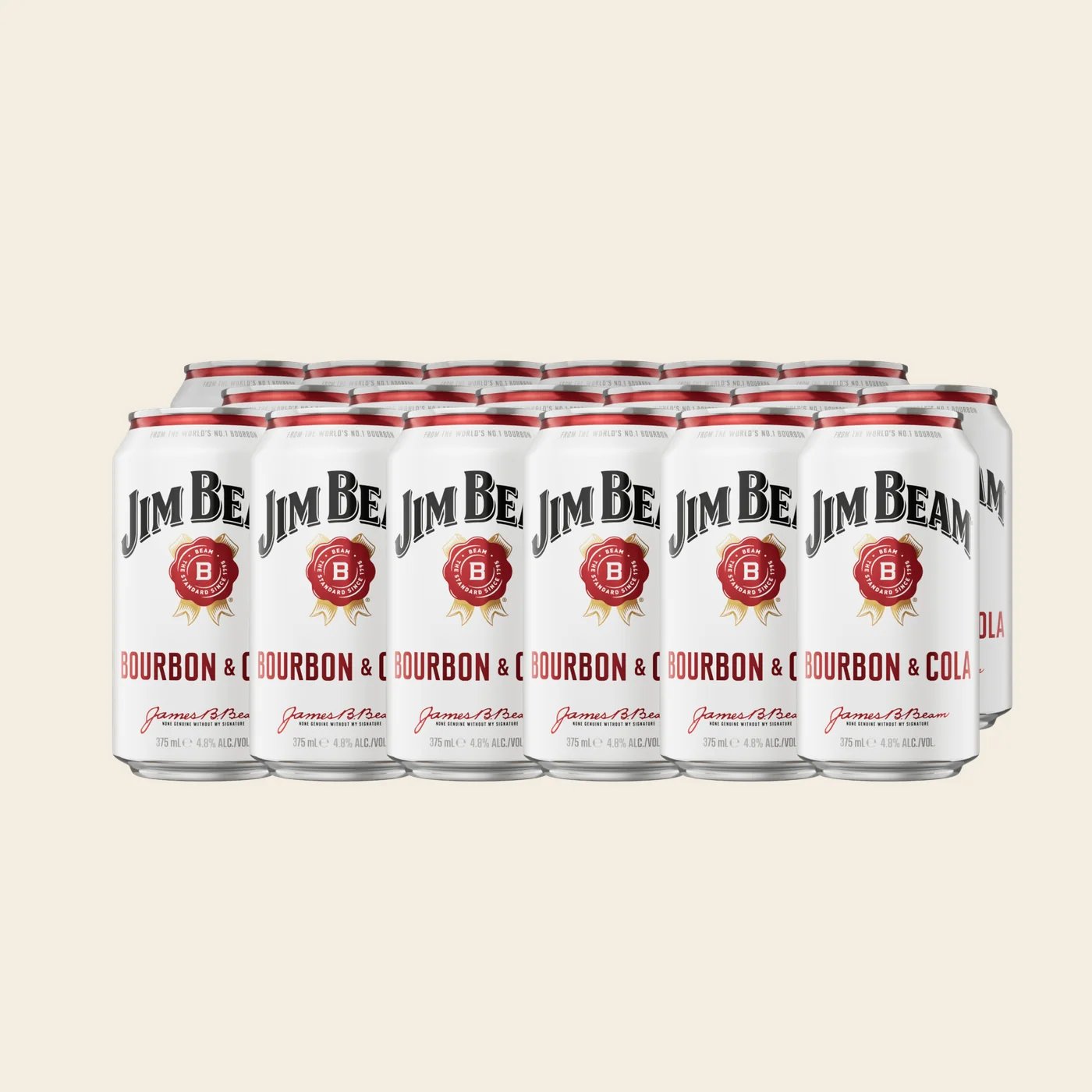Jim Beam and cola 24 pack cube of 375ml cans